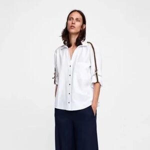 Zara white blouse shirt